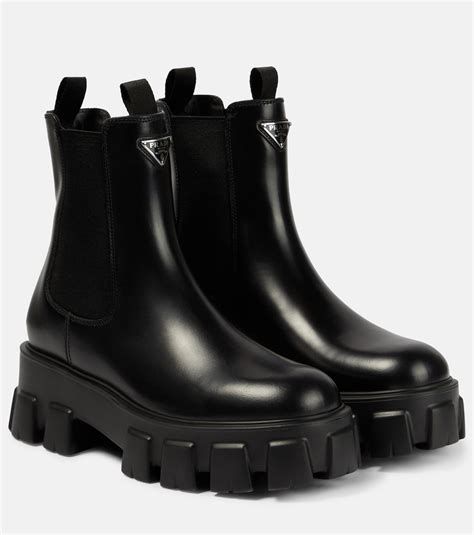 monolith leather and nylon fabric boots prada|prada monolith boots nordstrom.